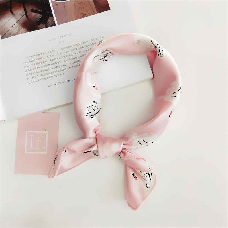 Women's Simple Style Stripe Polka Dots Chains Print Satin Silk Scarf display picture 60