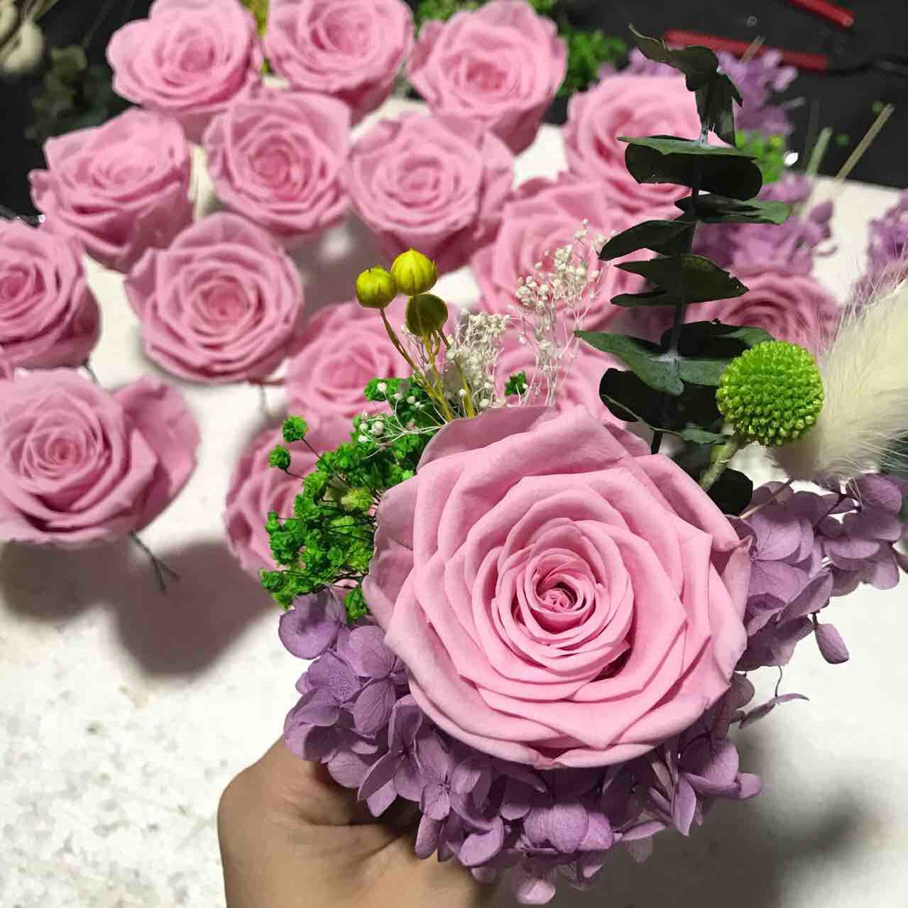 永生花相框diy永生花礼物加厚新西兰松木5寸7寸折叠玫瑰花相框 阿里巴巴