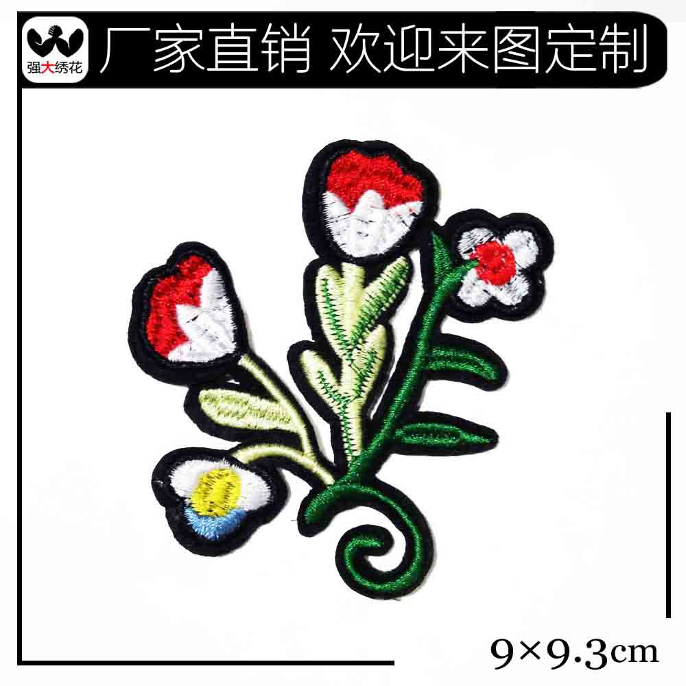 刺绣厂家直销 衣服背包手袋装饰小花朵布贴 裙子绣花辅料专业生产
