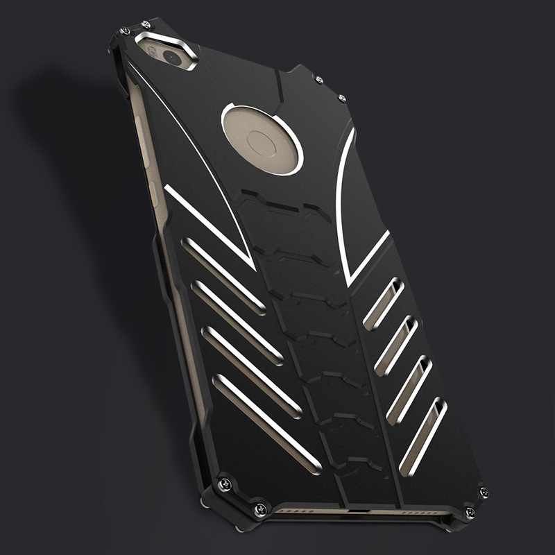 R-Just Batman Shockproof Aluminum Shell Metal Case with Custom Stent for Xiaomi Mi Max 2