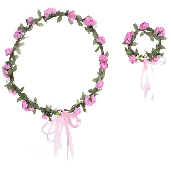 Performance De Scène Couvre-chef Papier Rose Fleur Ajustement Couronne Accessoires Pour Cheveux Pour Enfants display picture 4