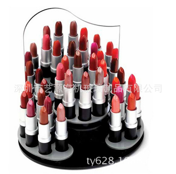 艺源厂 生产亚克力弧形创意圆盘多孔三层口红 唇彩唇膏化妆品展台