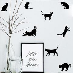 跨境速賣通熱賣熱賣新款精雕玩耍的貓咪客廳臥室背景牆貼紙ZY706