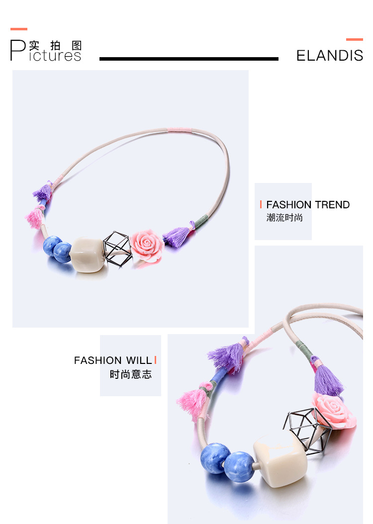 Occident and the United States Resinnecklace (Mixed color)NHNTF1272-Mixed color