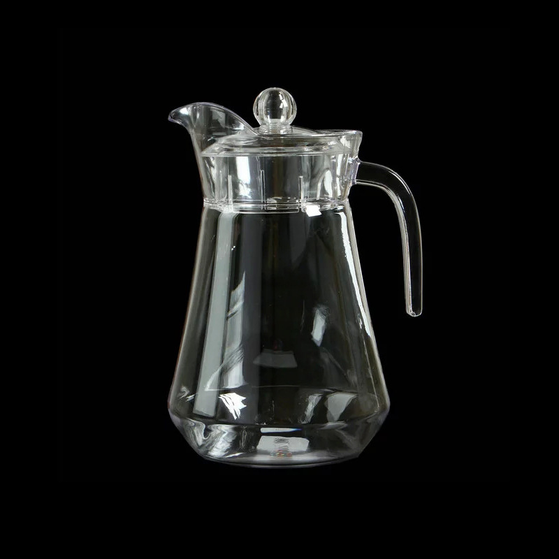 Jarra de agua fría de acrílico con boquilla integrada tipo pico de pato, jarra de PC, jarra de agua transparente para té, bebidas, jugos, con diseño de glaciar.