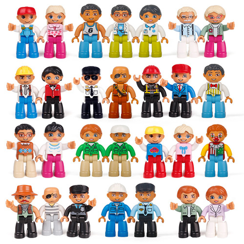Manufacturer wholesale large particle building blocks mannequins dolls characters bulk accessories cross-border AliExpress bulk parts