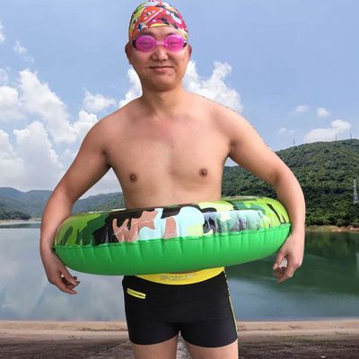 加厚军工迷彩泳圈救生圈 PVC充气成人游泳圈 父子圈泳圈厂家批发|ru