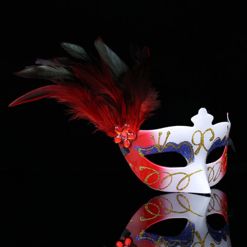  New Party Dance Masks Halloween Creative Fashion Masks Personalized Feather Plastic Masks Wholesale