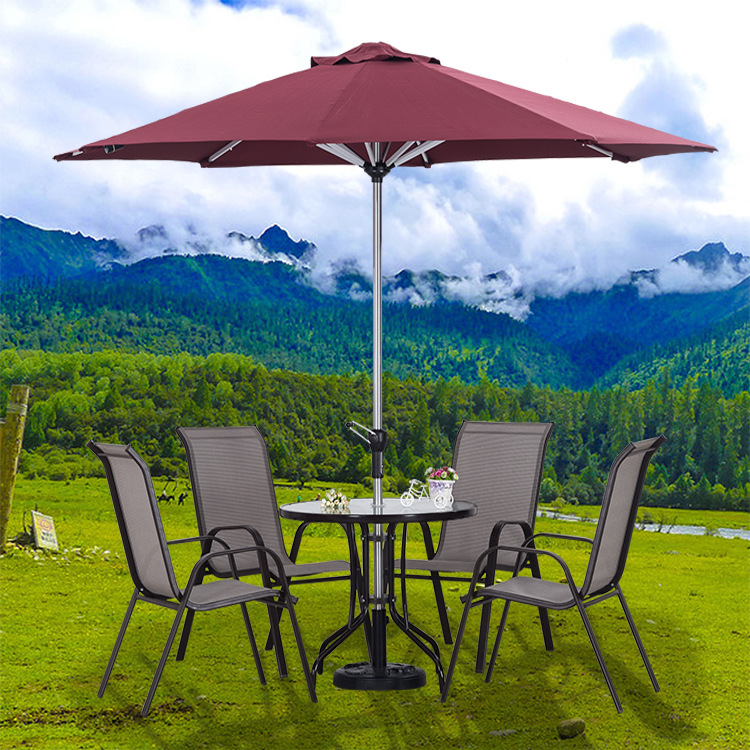 Hand shake Sunshade outdoors In the column umbrella aluminium alloy Straight sunshade Guard sunlight Patio umbrella balcony Tea shop