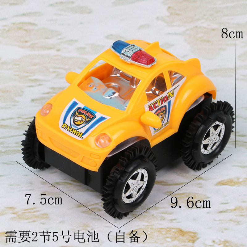 Coche de juguete de volcado eléctrico para niños coche de truco de volcado automático educativo coche de policía suministro de juguete para niños al por mayor