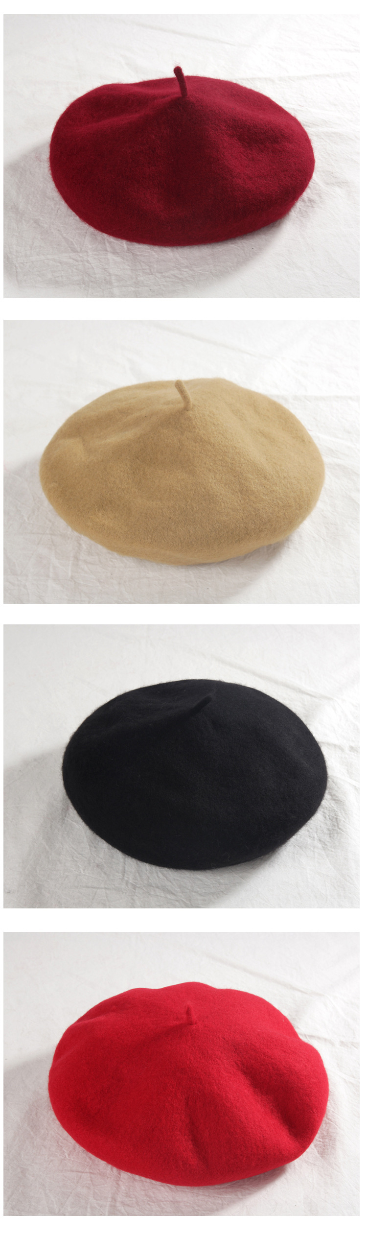 Women's Simple Style Solid Color Eaveless Beret Hat display picture 3