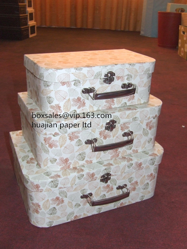 直销圣诞节双胶翻盖电脑车线手提箱纸铜板缝线收纳工具箱手提纸箱