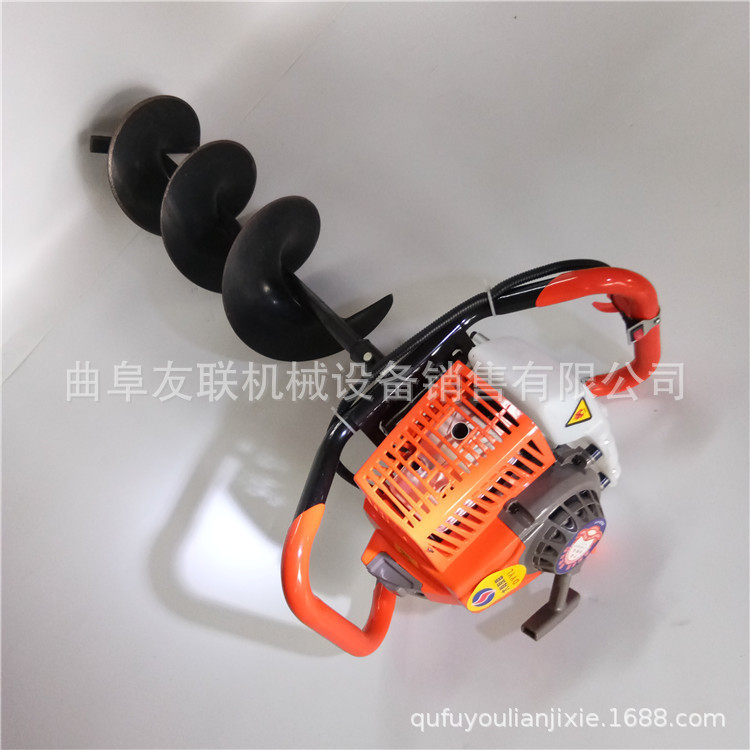 手推式两冲程汽油挖坑机 小型家用手提式挖坑机 植树挖坑机01