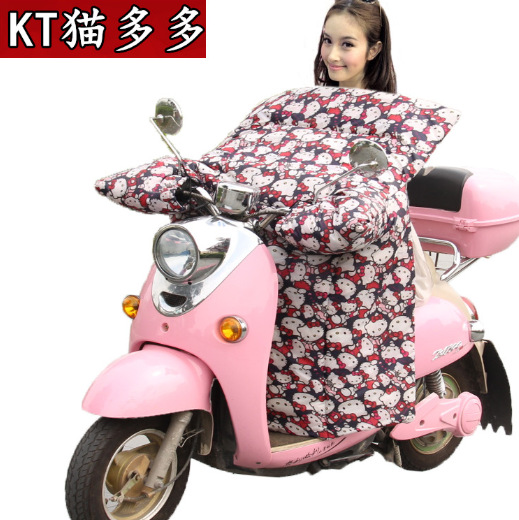 hellokitty电动车挡风被冬季防风摩托车加大加厚 电瓶车保暖护膝|ru
