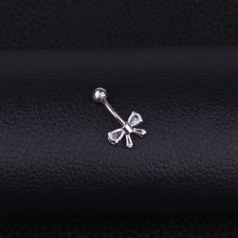 Fashion Bow Knot Stainless Steel Inlaid Zircon Belly Ring display picture 6