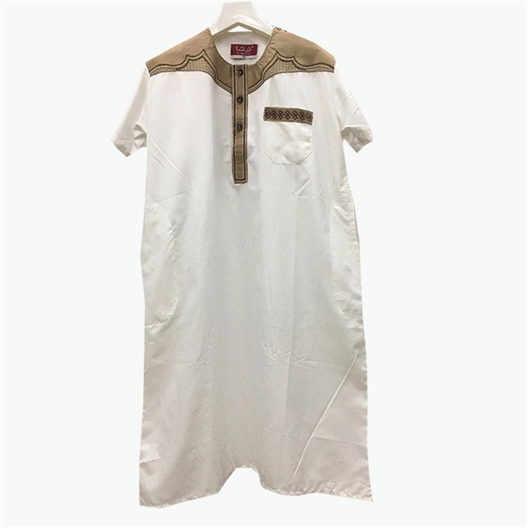 跨境义乌货源阿拉伯8-18岁男孩短袖涤棉摩洛哥款大袍外贸出口服装