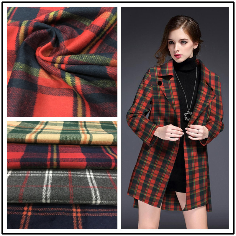 Manufacturer's Ready-made Fashionable Outwear Women's Woven Woolen Fabric in Stock 30 Maobao Plaid Fabric Manufacturer's Ready-made Fashionable Outwear Women's Woven Woolen Fabric in Stock 30 Maobao Plaid Fabric