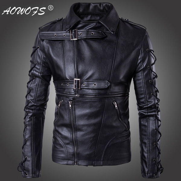 European Code new high-end men motorcycle coat decadent leather jacket big code for men clothing