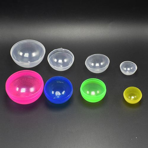 The manufacturer supplies various styles of transparent one-piece plastic gashapon shells with diameters of 32MM, 45MM, 50MM, 58MM and 65MM.