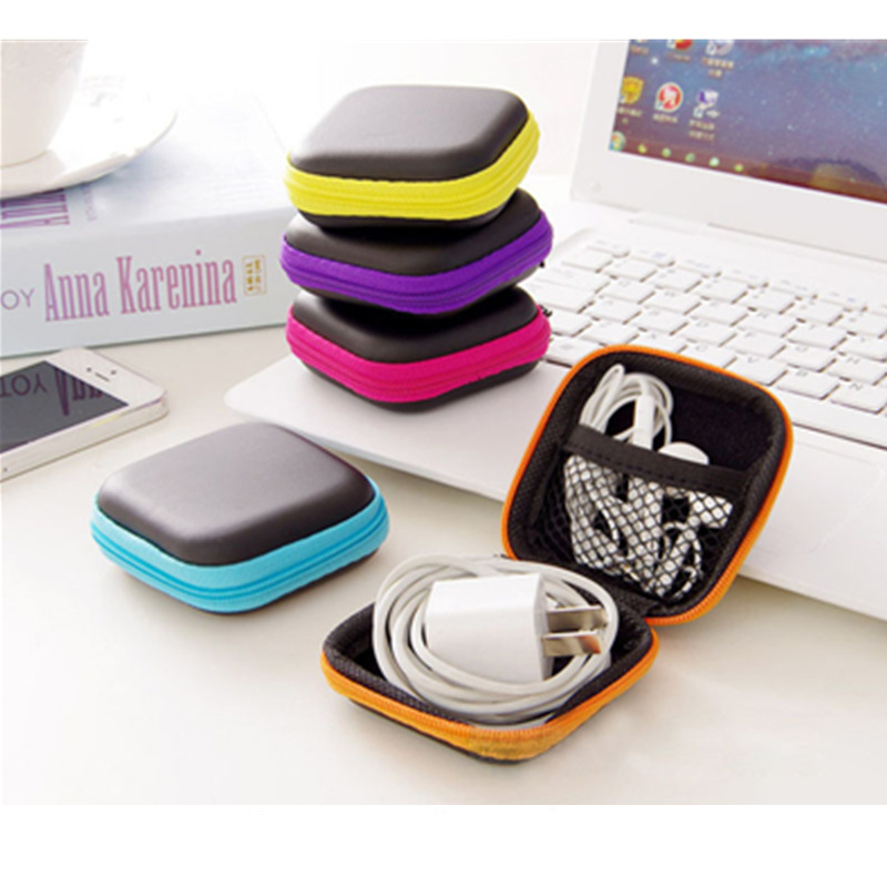 迷你便携旅行方形耳机线收纳盒手机充电器数据线收纳包收纳袋外贸