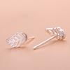 Small universal fashionable earrings, silver 925 sample, Korean style, simple and elegant design