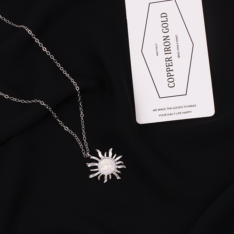 European And American Popular Ornament Sunflower Opal Choker Necklace Women's Clavicle Chain Creative Style display picture 7