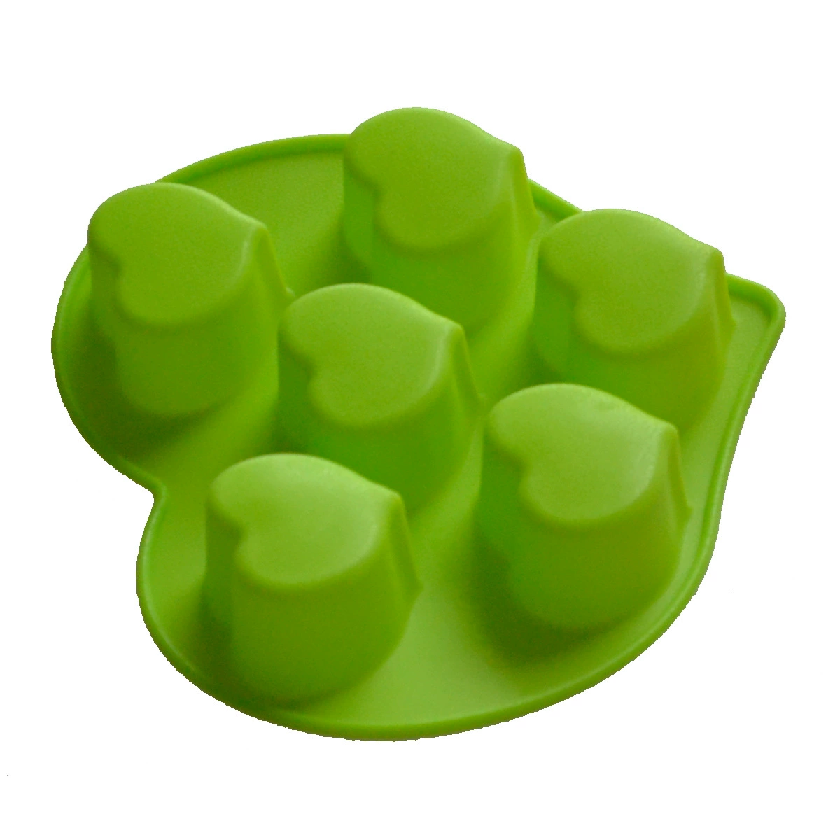 Microwave oven, silicone baking sheet 6 -hole love cake mold DIY handmade soap, fructic moon cake mold