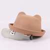 Demi-season woolen cute cap suitable for men and women, children's retro hat, family style