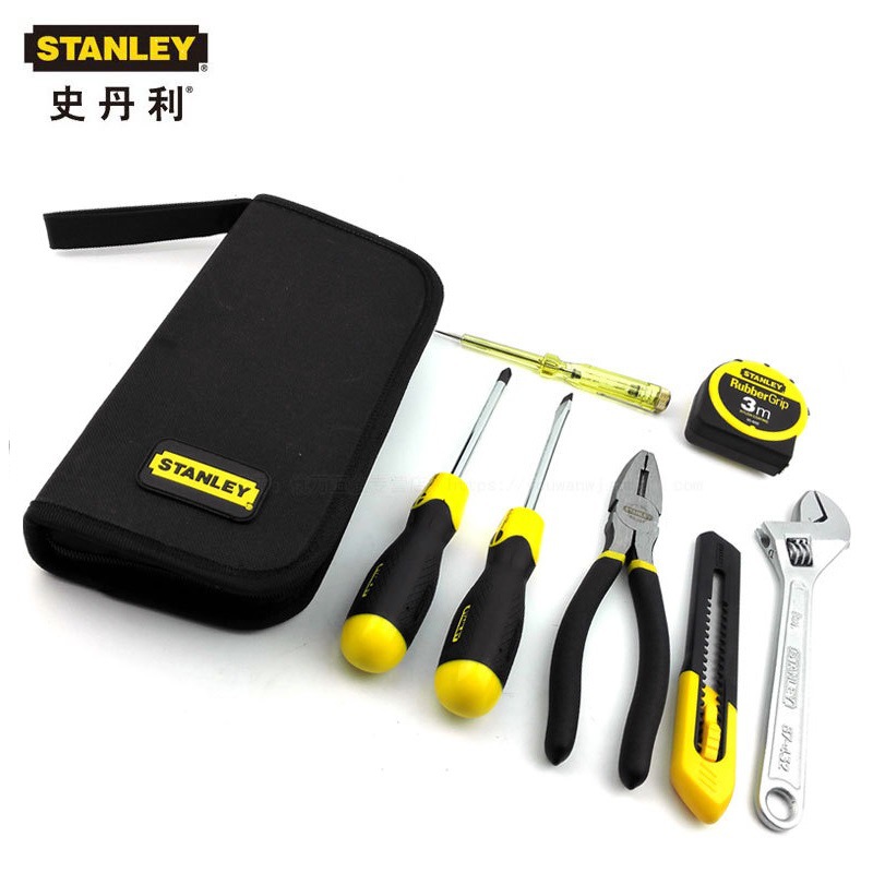 史丹利工具 7件套家用五金工具套装 家庭维修工具包 90-596N-23|ru