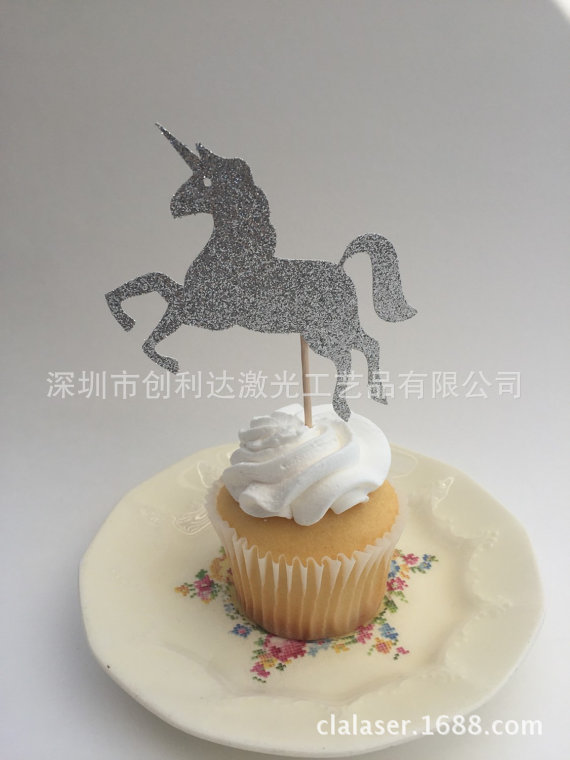 金葱纸蛋糕小插牌 杯子蛋糕装饰插签 冰淇淋装饰造型卡 定制批发