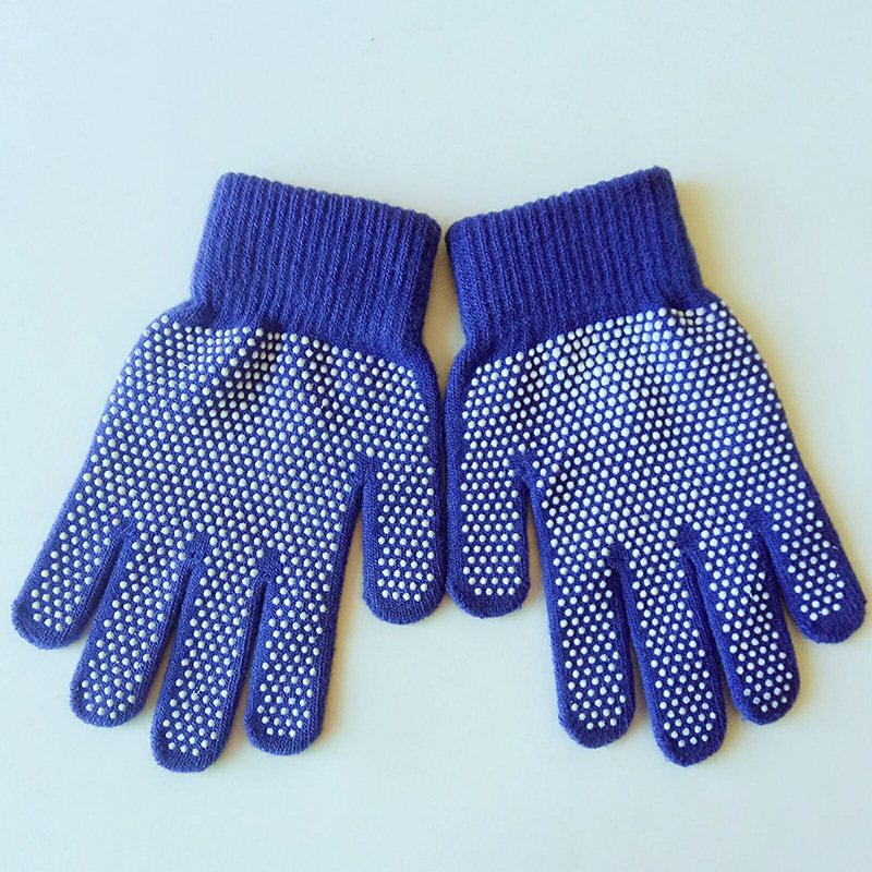 单面点珠防护腈纶手套 PVC 防滑耐磨保暖手套 厂家批发