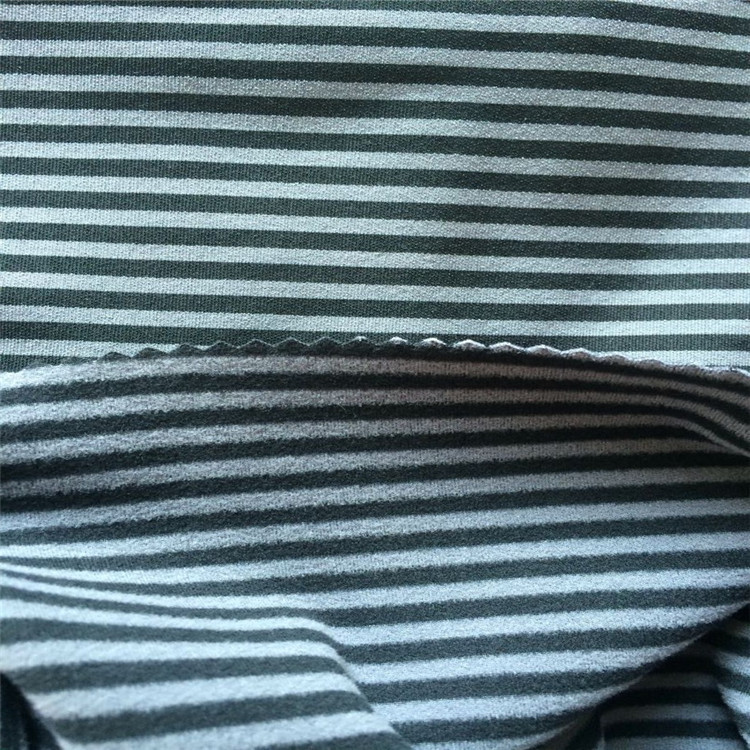 供应涤氨彩条 锦氨彩条 新颖彩条色织面料 T恤针织面料