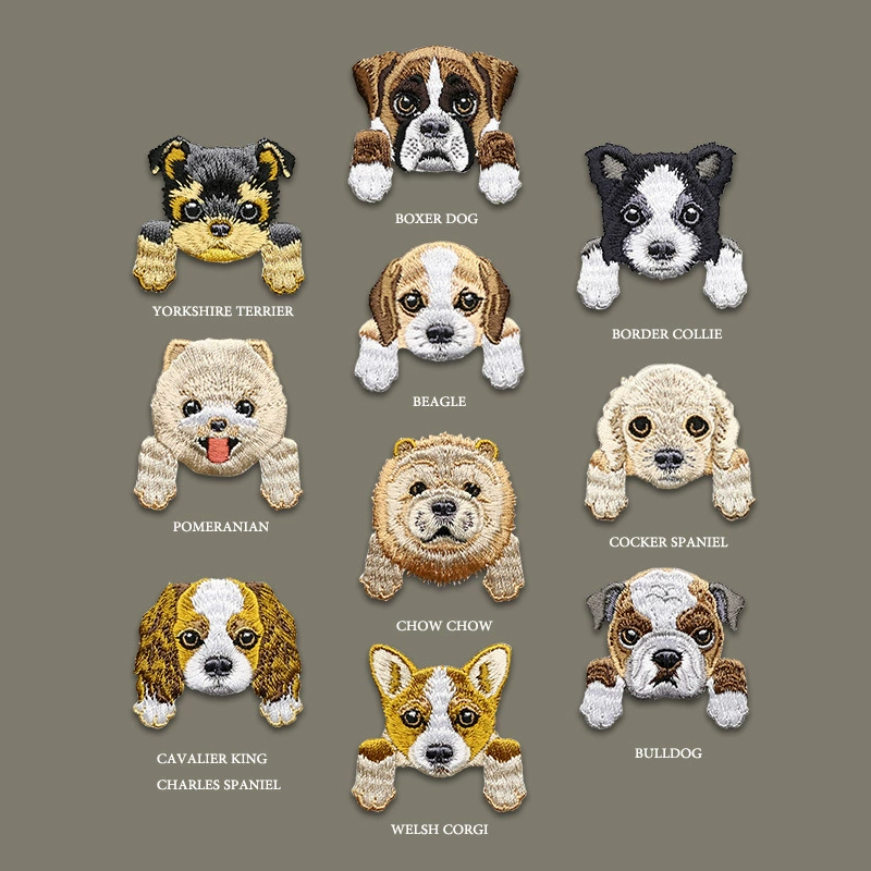 Puppy head clothes sticker pattern cloth sticker small DIY decorative animal embroidered slice down jacket sticker small patch iron ironing