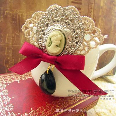 韩国小饰品  复古水晶高档徽章胸针男女胸章胸花领针手工别针|ru