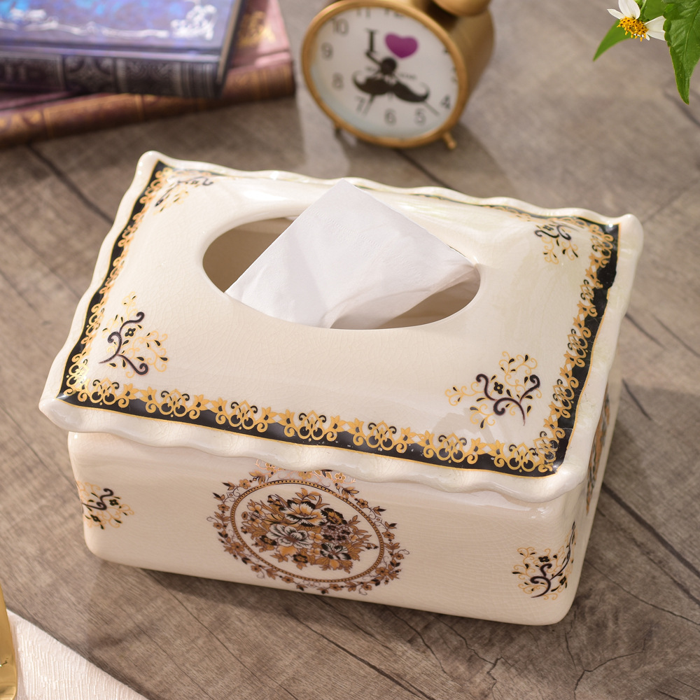 direct deal ceramics Tissue box originality European style Home Decoration fashion Tissue box Home Furnishing ornament customized