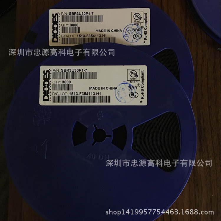 DIODES进口原装 SBR3U30P1-7 SOD-123 丝印3U3 肖特基二极管