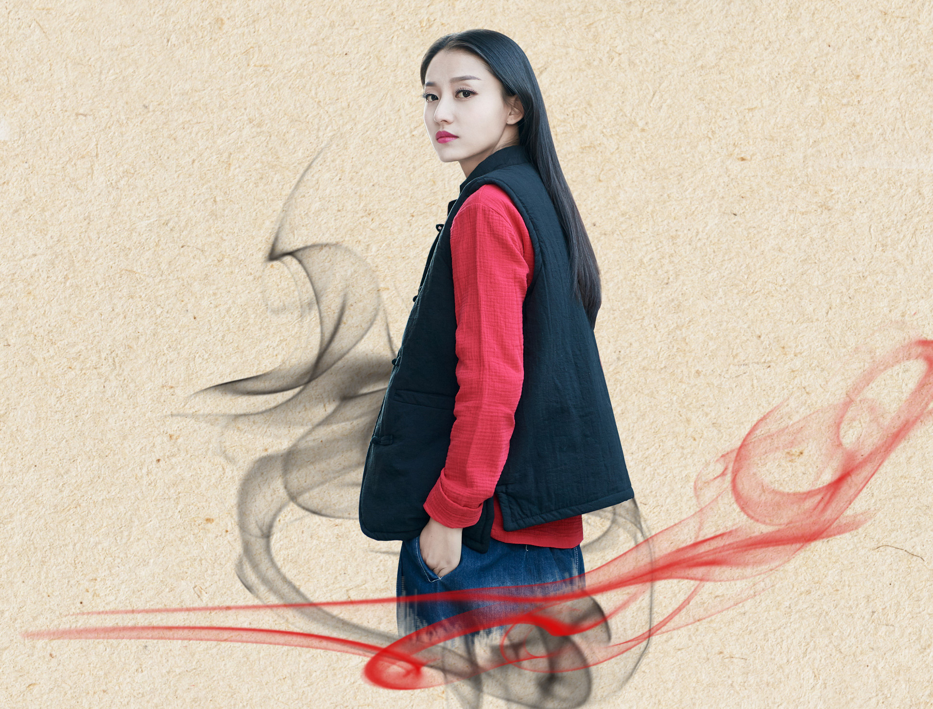 Gilet femme NIAN BAIXIU SPINNING en Chanvre - Ref 3316222 Image 7