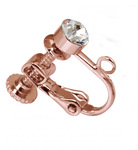 Hot selling Japanese and Korean style 5mm rhinestone side ring screw ear clips, steel color, fake earrings without piercings