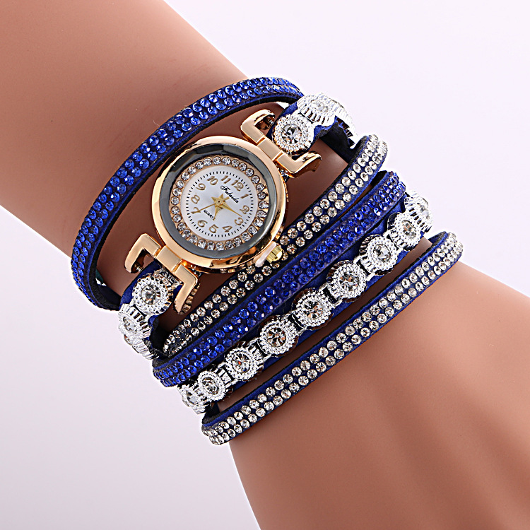 Alloy Inlaid Diamond Ring Bracelet Watch