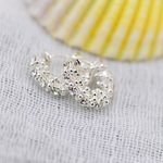 厂家批发饰品耳环 韩版 13MM隐形耳夹弹簧无痛小耳圈白色