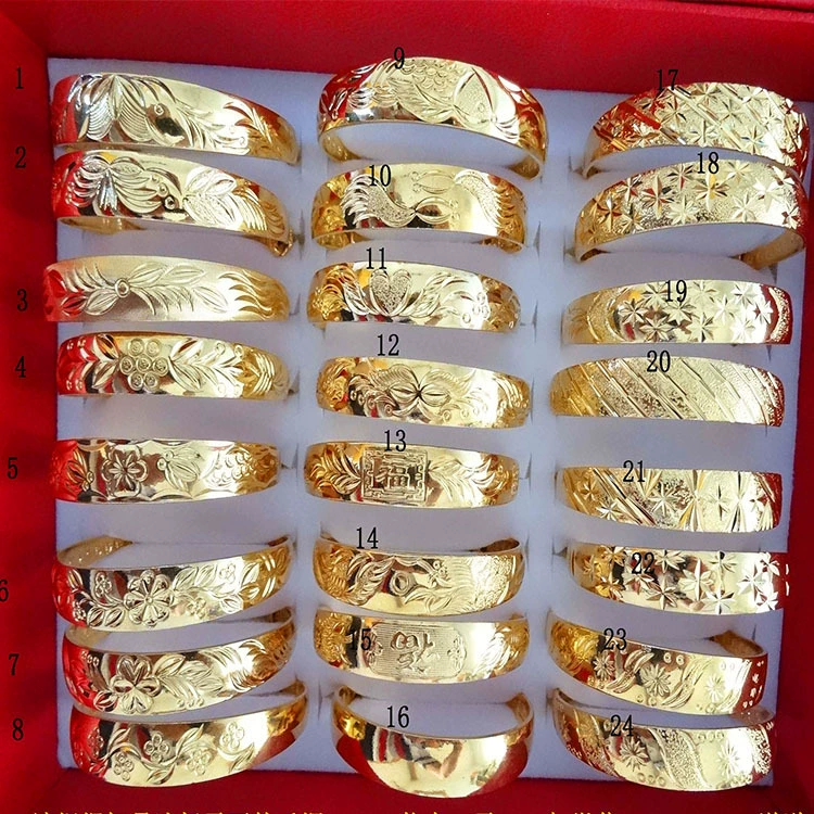 Широкий браслет 12 мм, чистое бронзирование (тонtrue gold) T, внутренний диаметр 58–60 мм