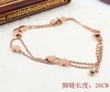 Fashionable golden ankle bracelet heart-shaped heart shaped stainless steel, accessory, Korean style, pink gold