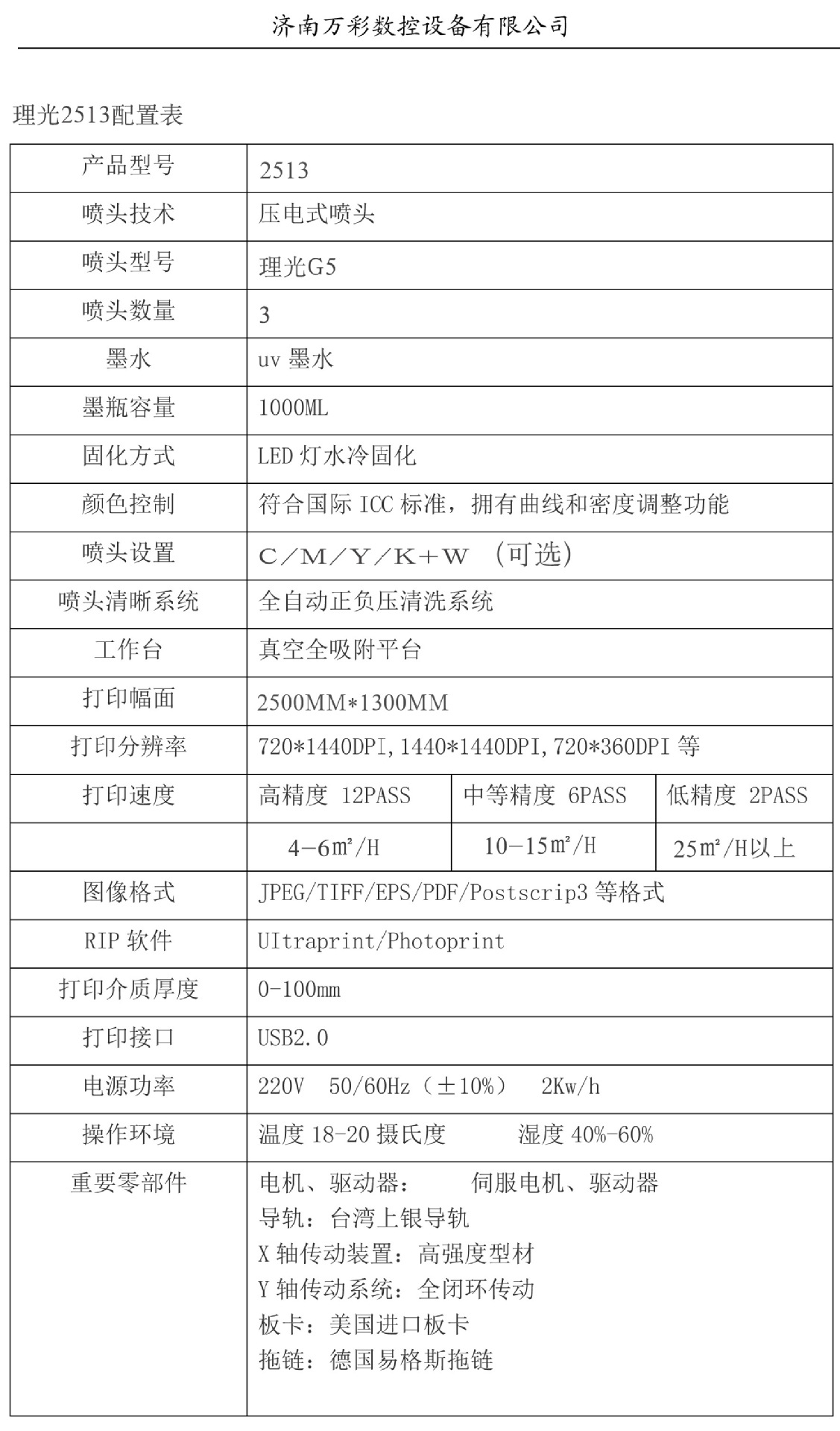 理光2513G5配置表