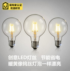 Edison LED bulb retro imitation tungsten filament lamp transparent glass round bulb E27 screw dragon ball bulb