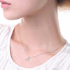 Accessory, pendant with letters, necklace, sweater, silver 925 sample, micro incrustation, wholesale