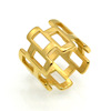 Fashionable rectangular classic universal ring stainless steel, Korean style, simple and elegant design