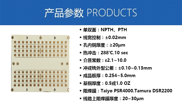 高频板产品参数1