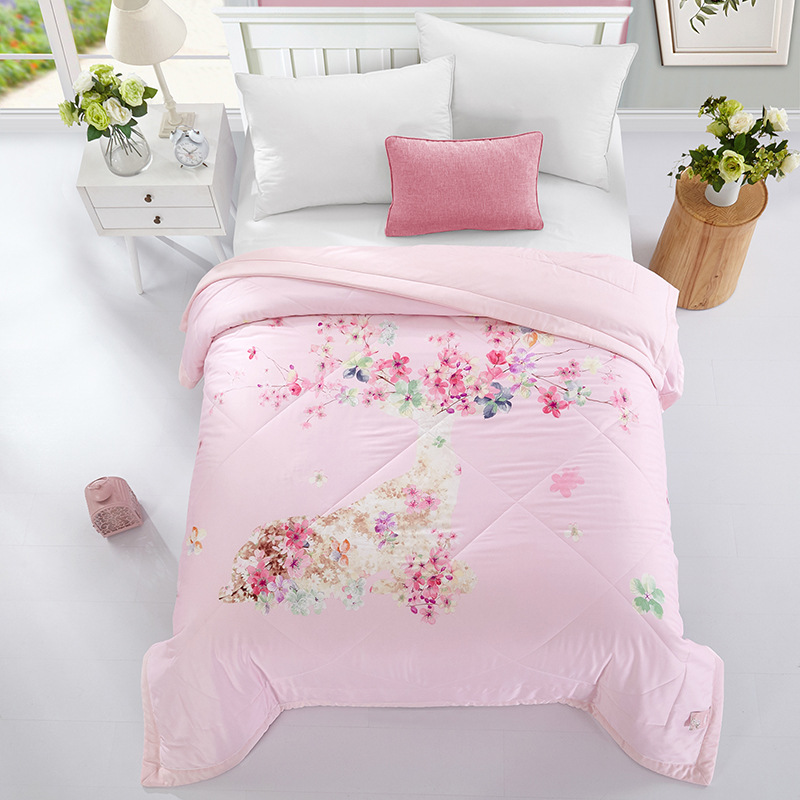 家纺夏天被子天丝莫代尔夏被空调被可水洗双人200x230被芯礼品|ru