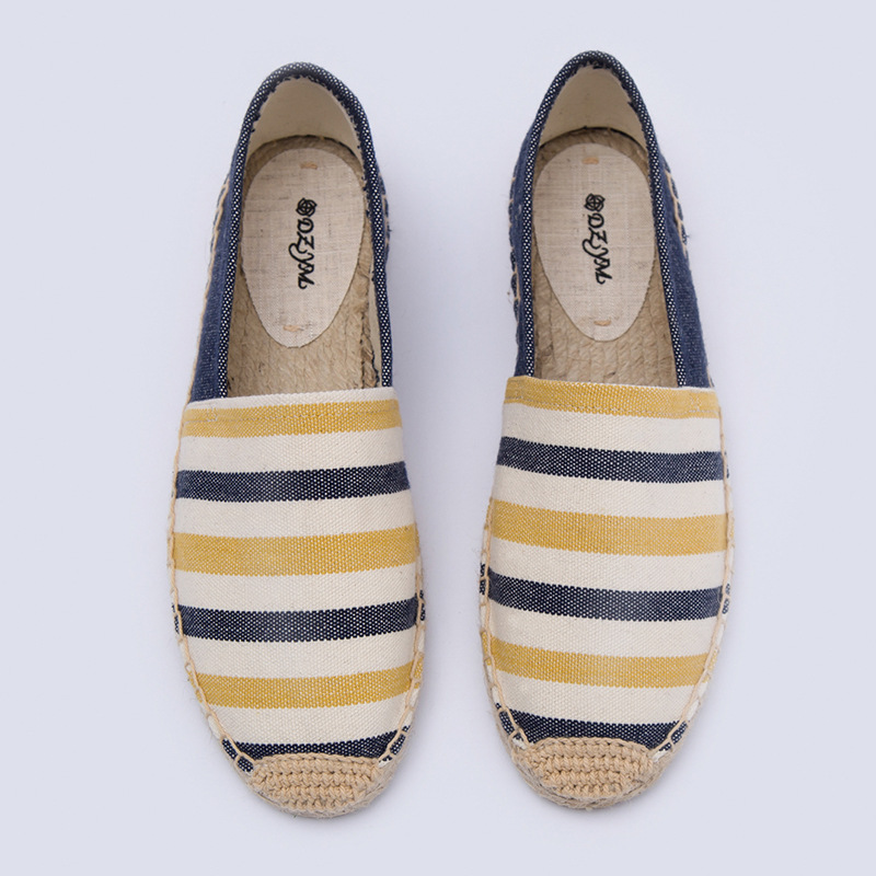 Classic denim color stripe splicing