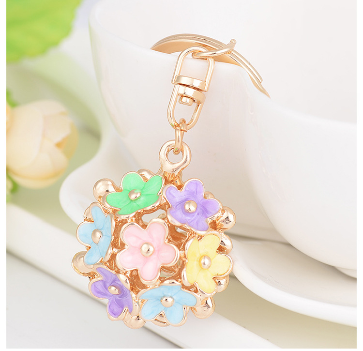 Floral ball Pattern Women's Gender Lady Floral Ball Alloy Women's Bag Pendant Keychain